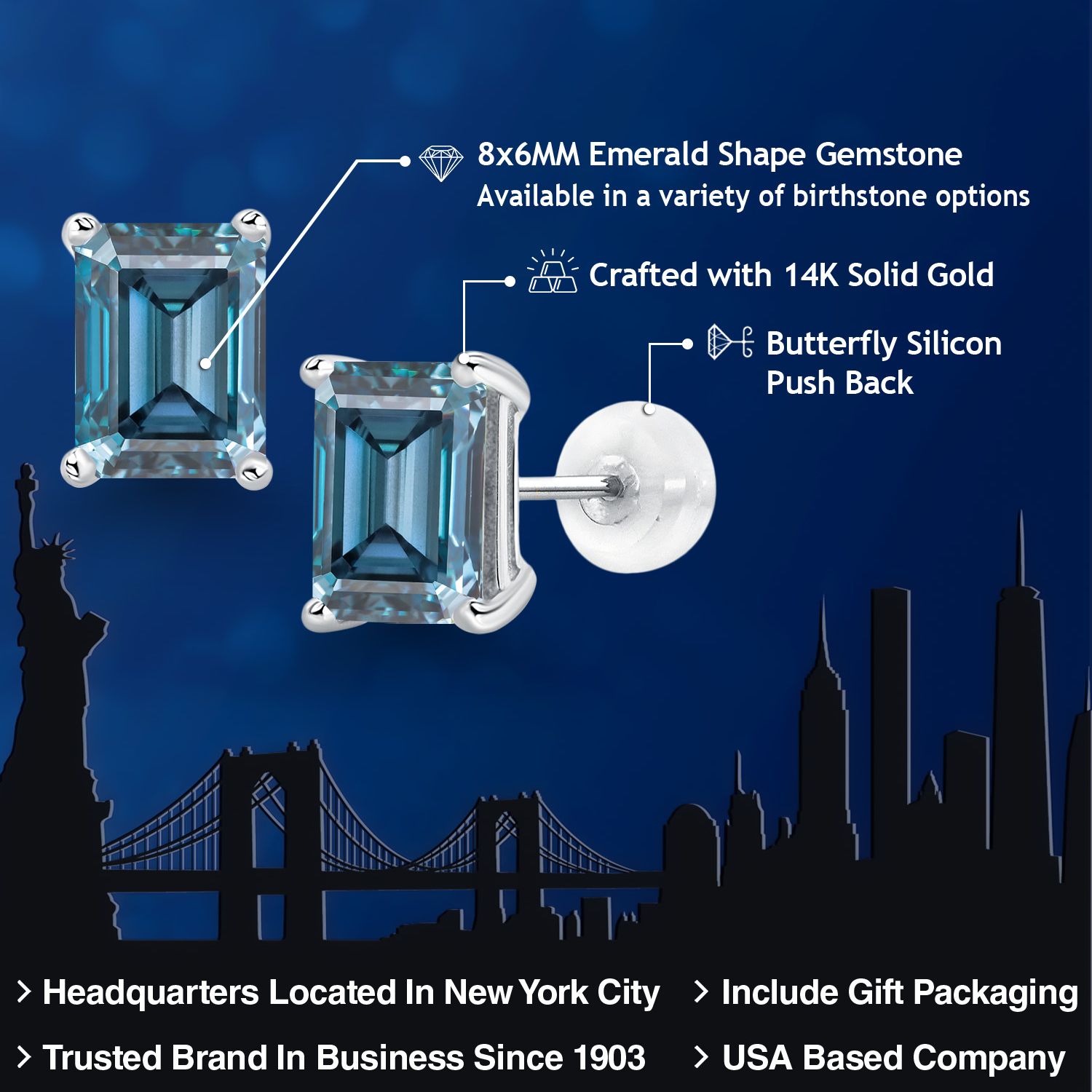 14K White Gold Amethyst Stud Earrings For Women (3.00 Cttw, Gemstone February - Picture 62 of 102