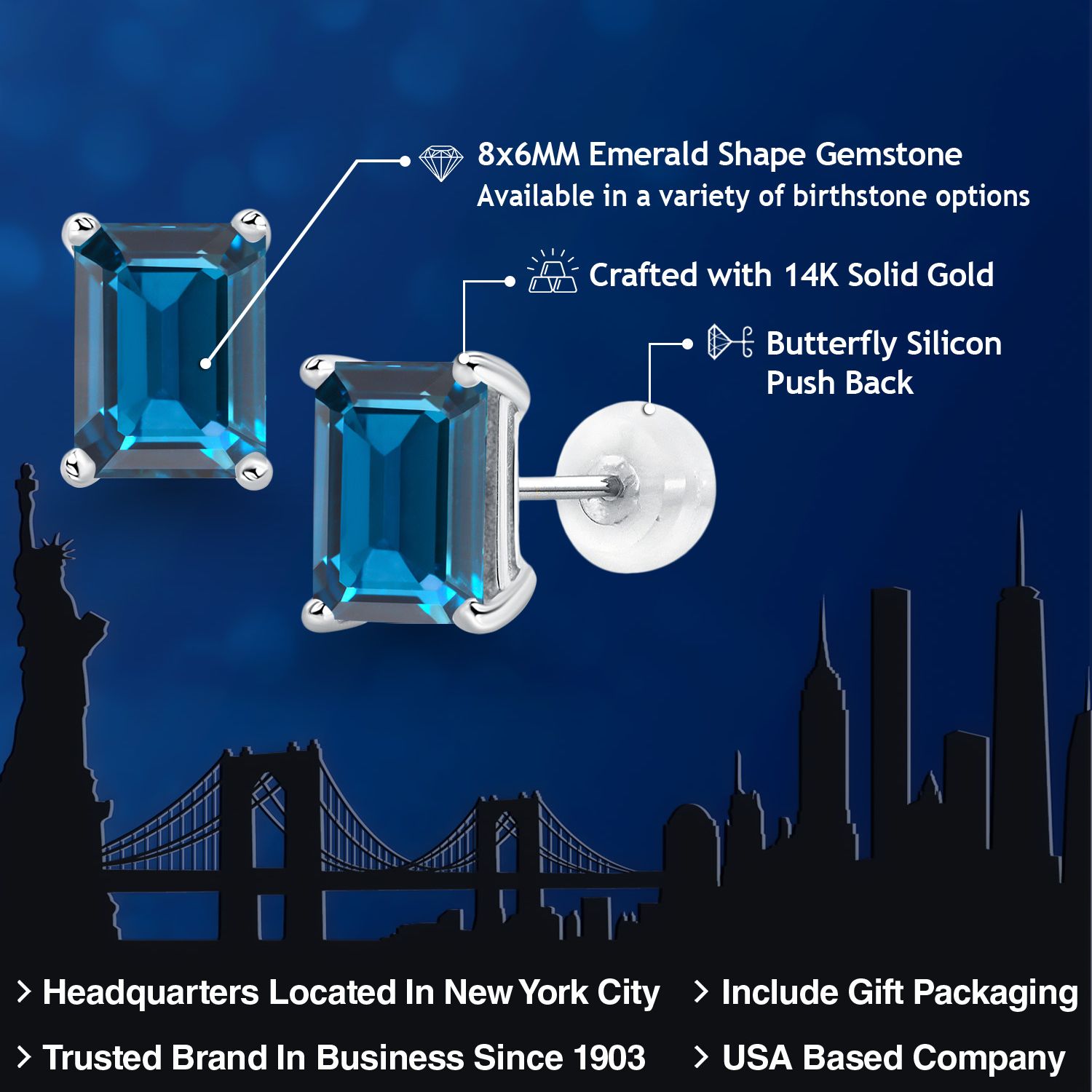 14K White Gold Amethyst Stud Earrings For Women (3.00 Cttw, Gemstone February - Picture 44 of 102