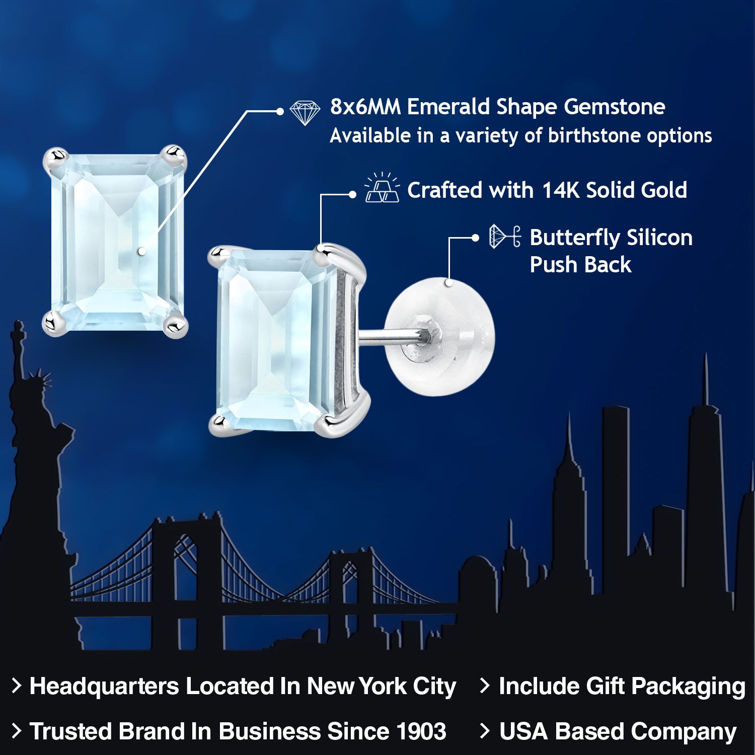 14K White Gold Amethyst Stud Earrings For Women (3.00 Cttw, Gemstone February - Picture 80 of 102