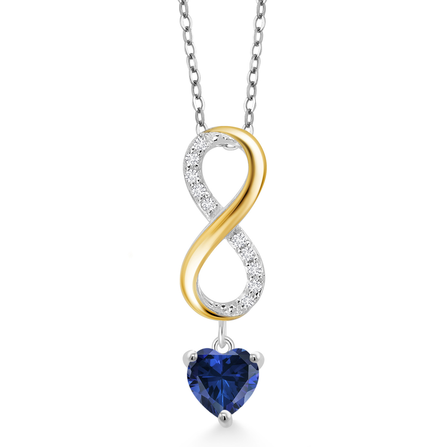 6MM Heart Shape Gemstone Birthstone and Lab Grown Diamond Infinity Pendant