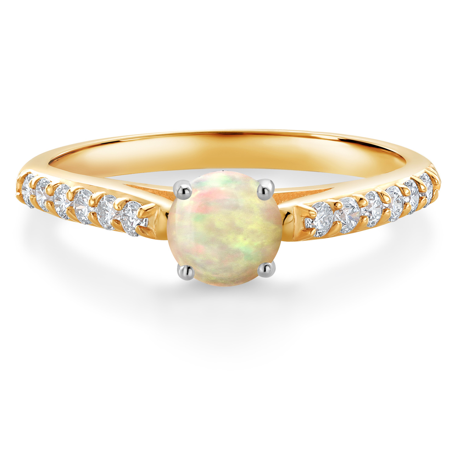 10K Yellow and White Gold Amethyst and White Lab Grown Diamond Engagement - Picture 65 of 72