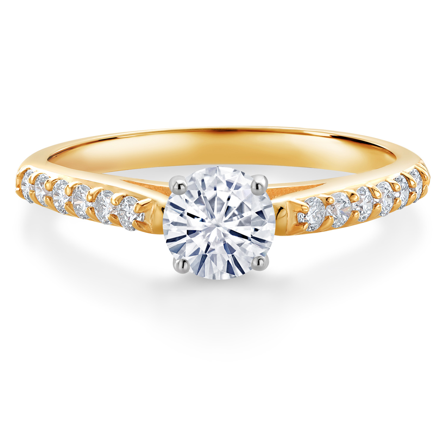 10K Yellow and White Gold Amethyst and White Lab Grown Diamond Engagement - Picture 37 of 72