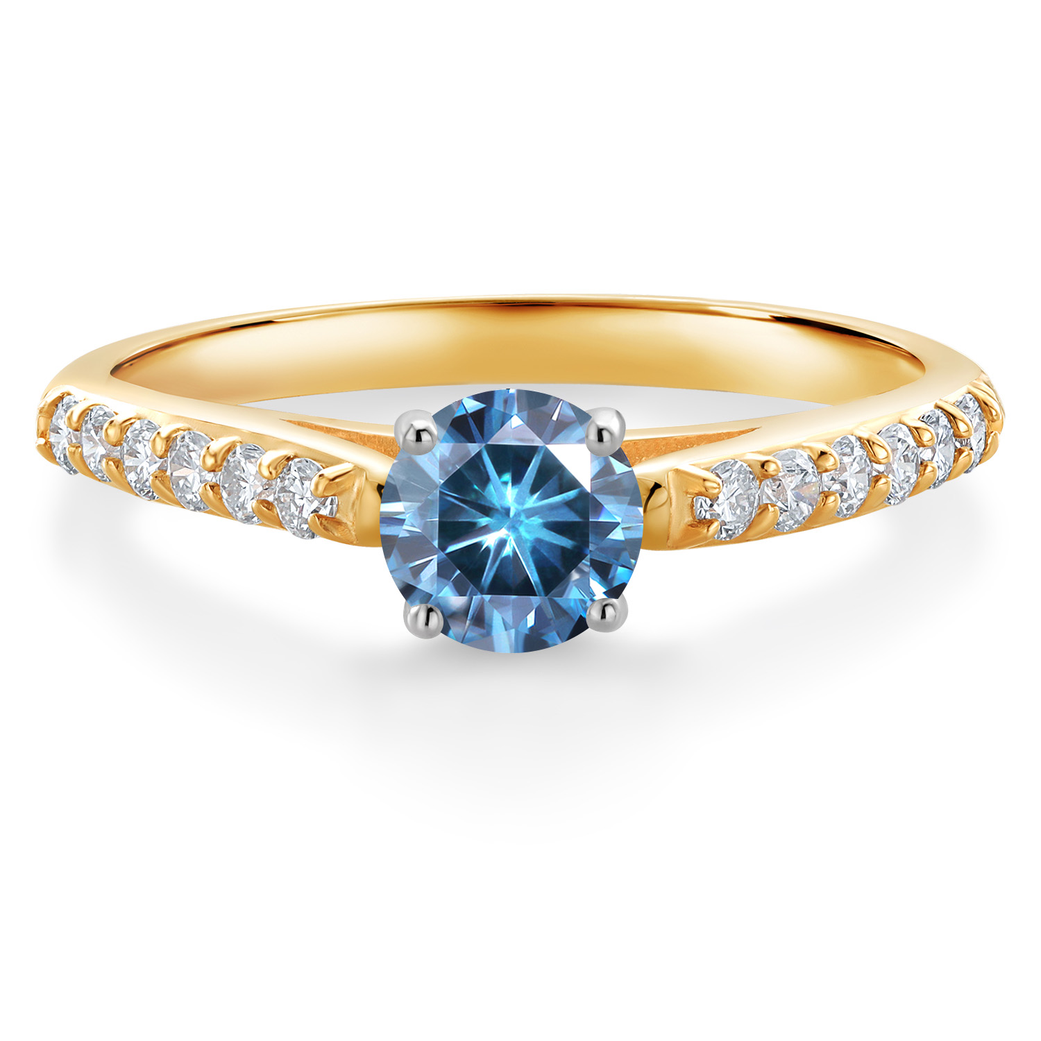 10K Yellow and White Gold Amethyst and White Lab Grown Diamond Engagement - Picture 45 of 72