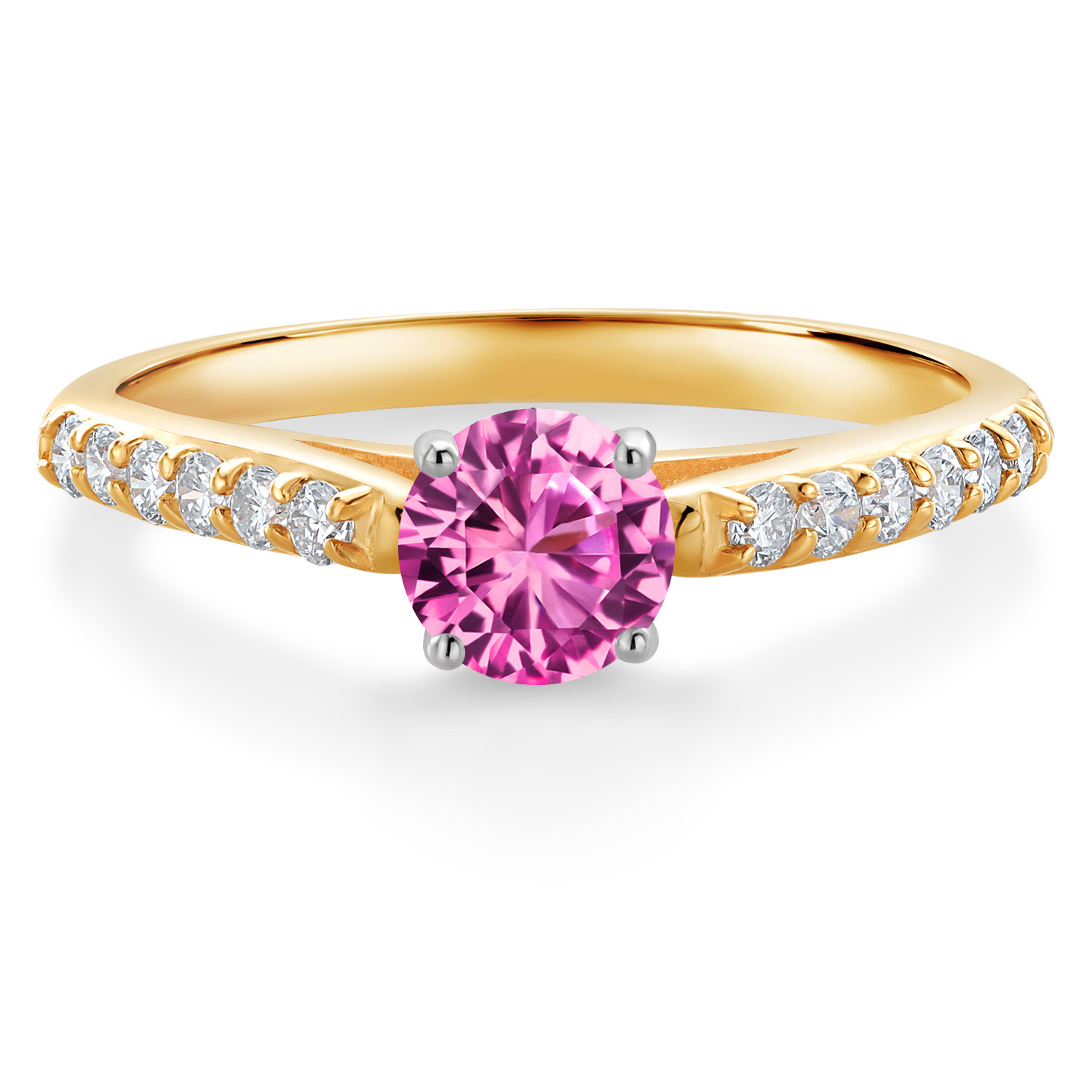 10K Yellow and White Gold Amethyst and White Lab Grown Diamond Engagement - Picture 49 of 72