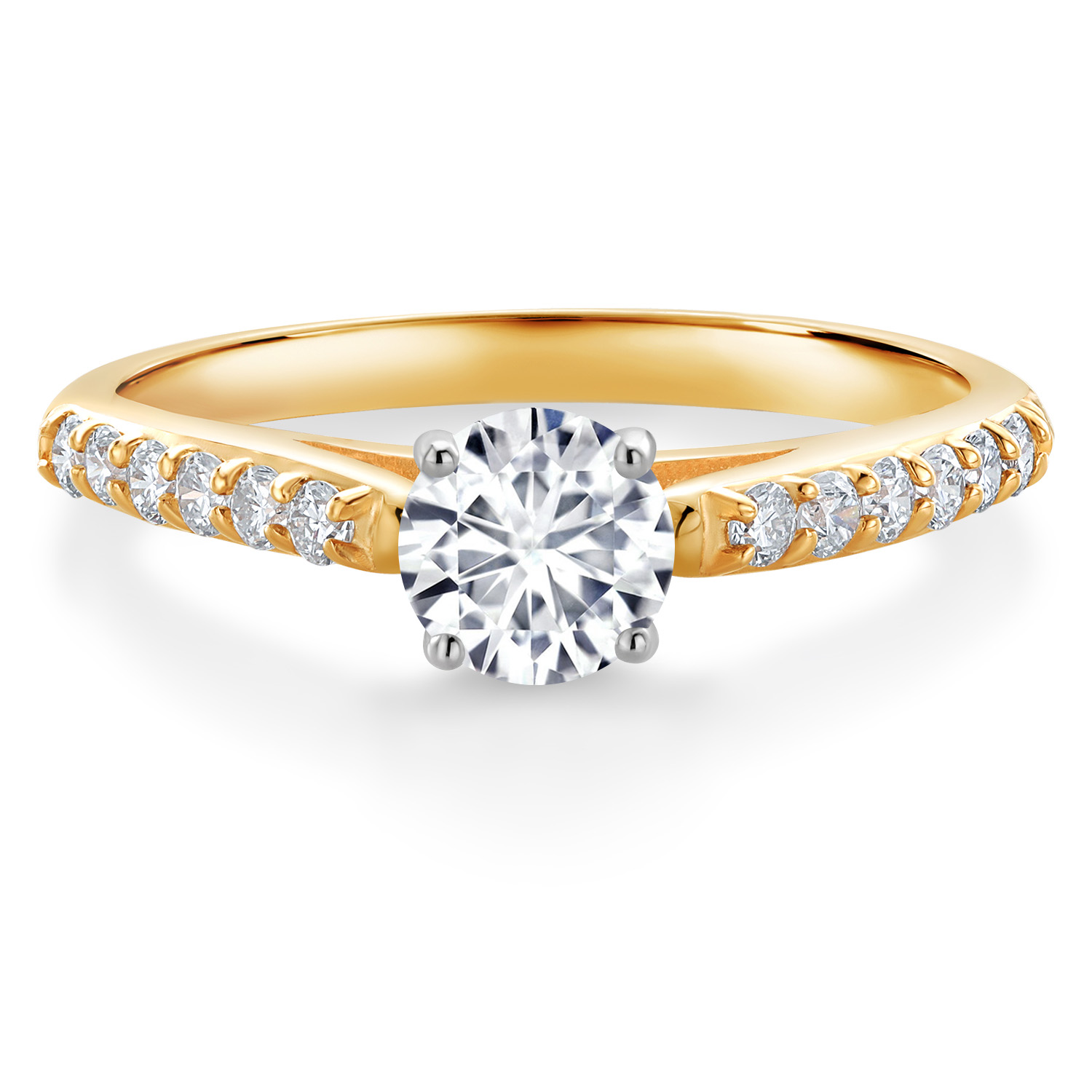 10K Yellow and White Gold Amethyst and White Lab Grown Diamond Engagement - Picture 17 of 72