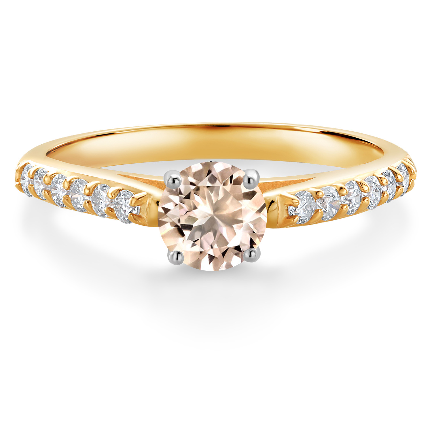 10K Yellow and White Gold Amethyst and White Lab Grown Diamond Engagement - Picture 41 of 72