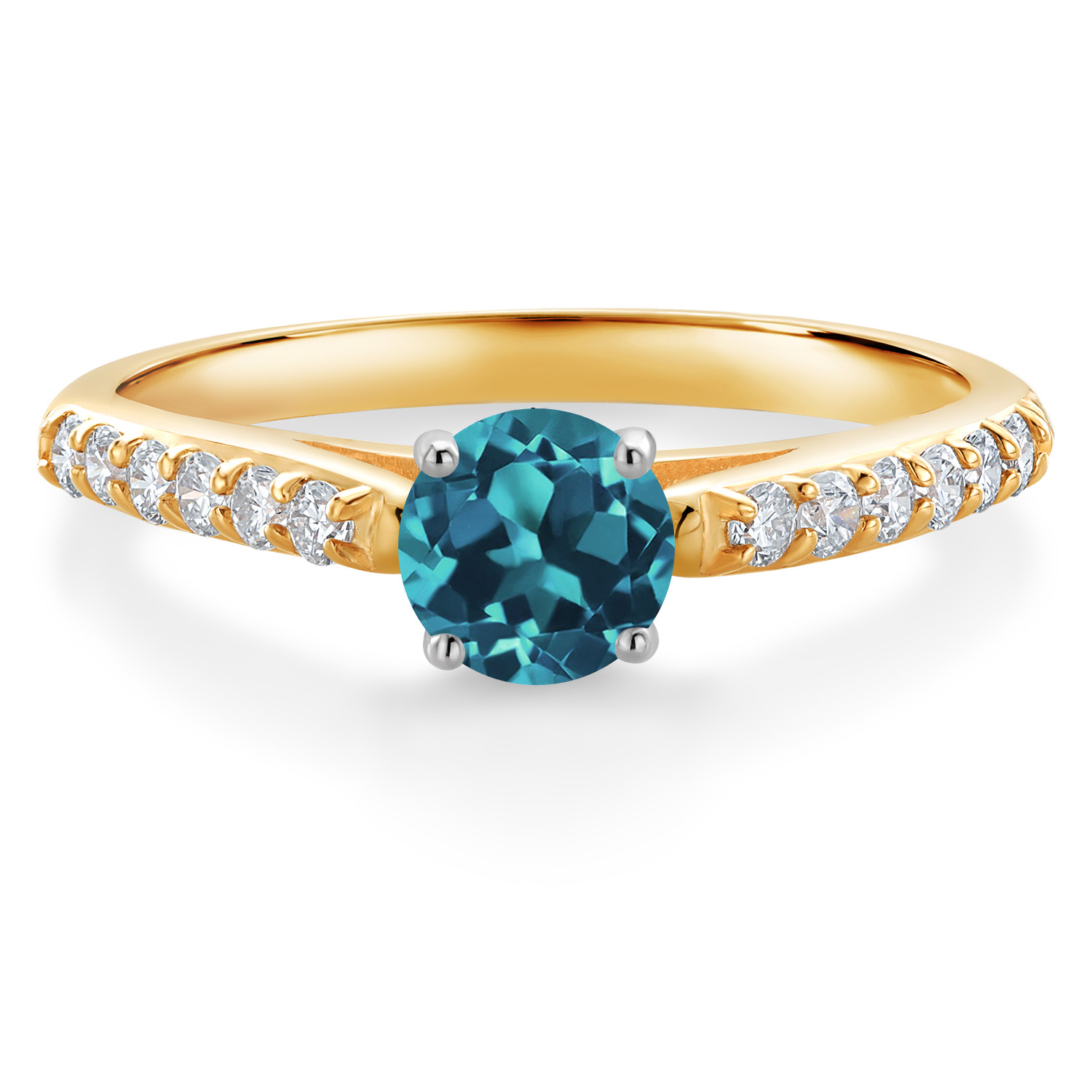 10K Yellow and White Gold Amethyst and White Lab Grown Diamond Engagement - Picture 29 of 72