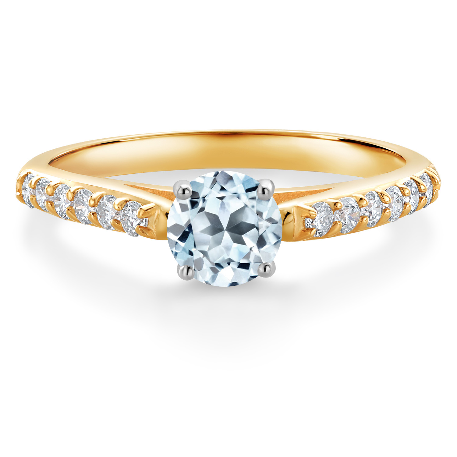 10K Yellow and White Gold Amethyst and White Lab Grown Diamond Engagement - Picture 57 of 72