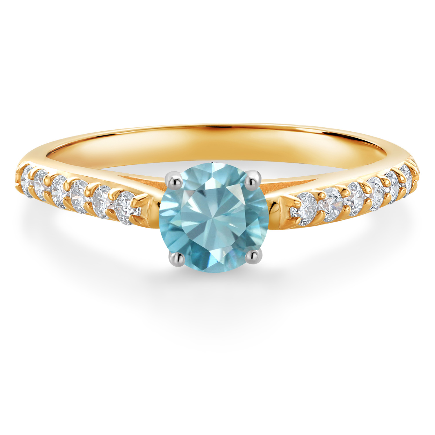 10K Yellow and White Gold Amethyst and White Lab Grown Diamond Engagement - Picture 9 of 72