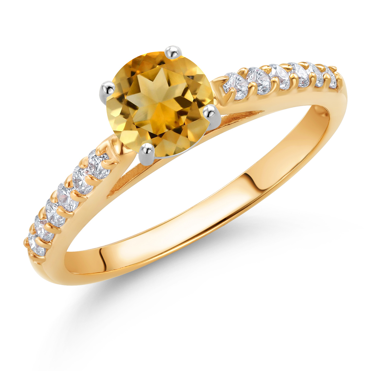 10K Yellow and White Gold Amethyst and White Lab Grown Diamond Engagement - Picture 70 of 72