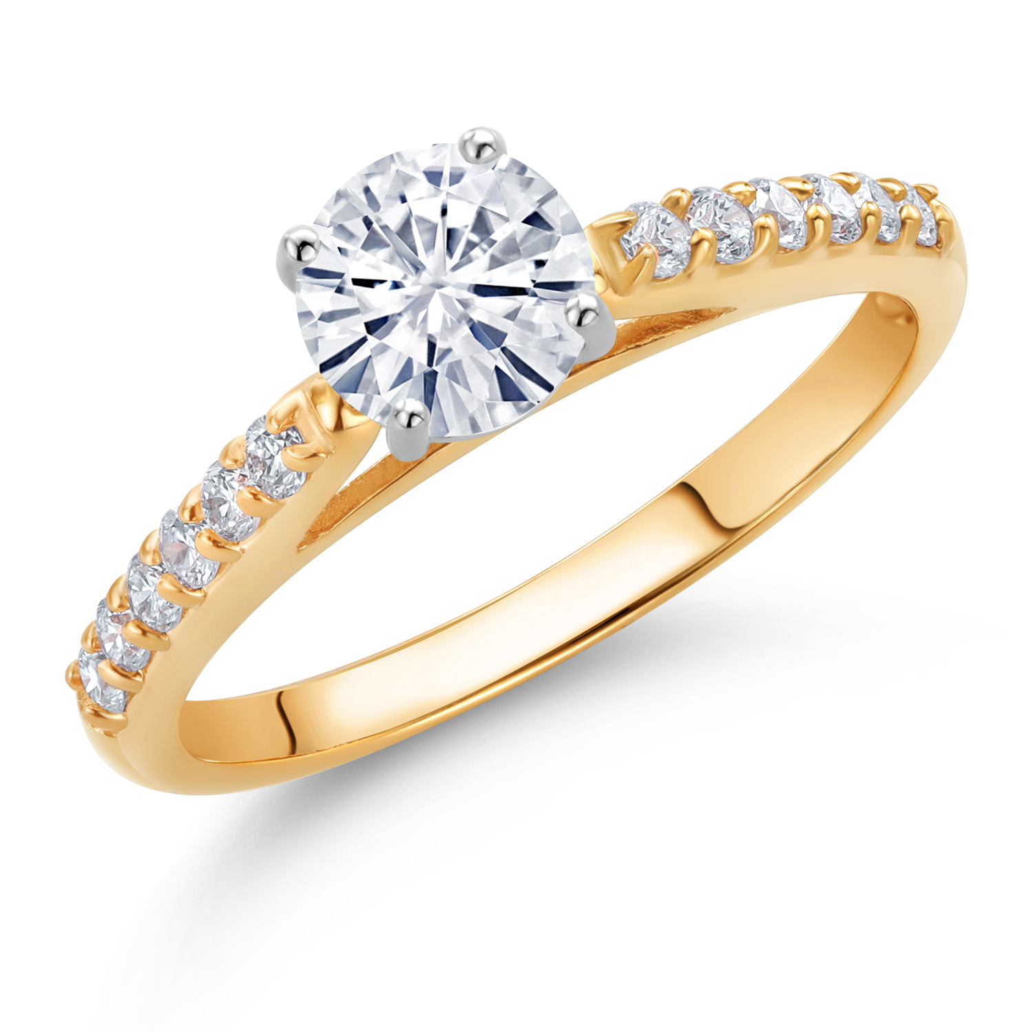 10K Yellow and White Gold Amethyst and White Lab Grown Diamond Engagement - Picture 38 of 72