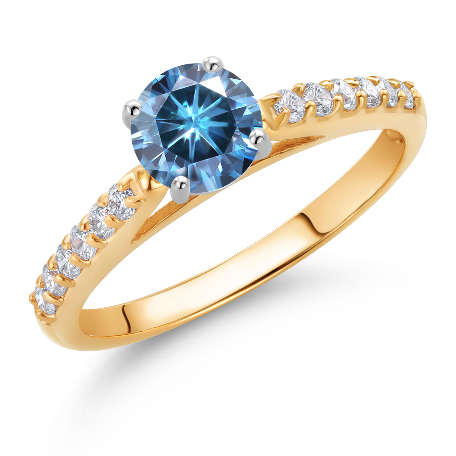 10K Yellow and White Gold Amethyst and White Lab Grown Diamond Engagement - Picture 46 of 72