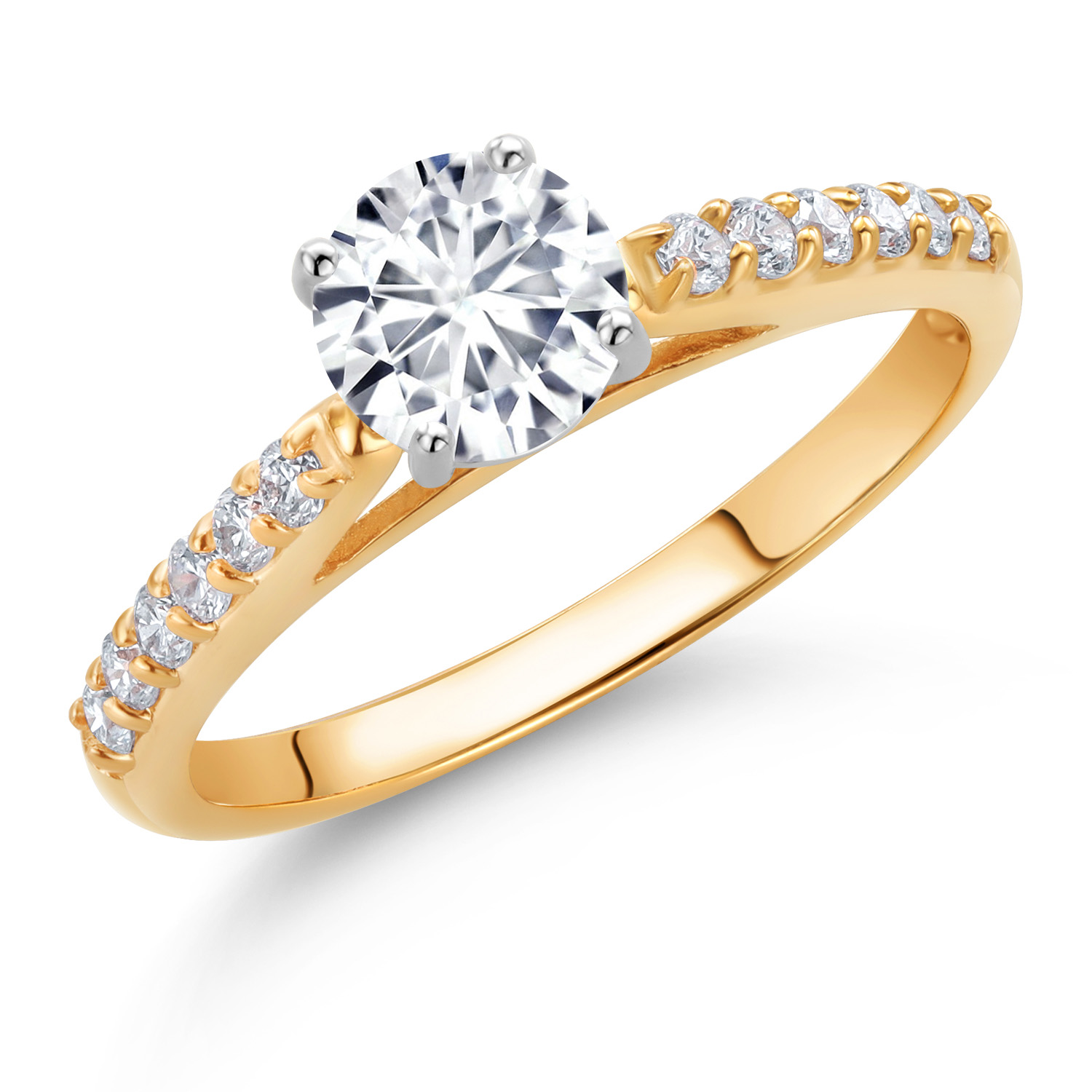 10K Yellow and White Gold Amethyst and White Lab Grown Diamond Engagement - Picture 18 of 72