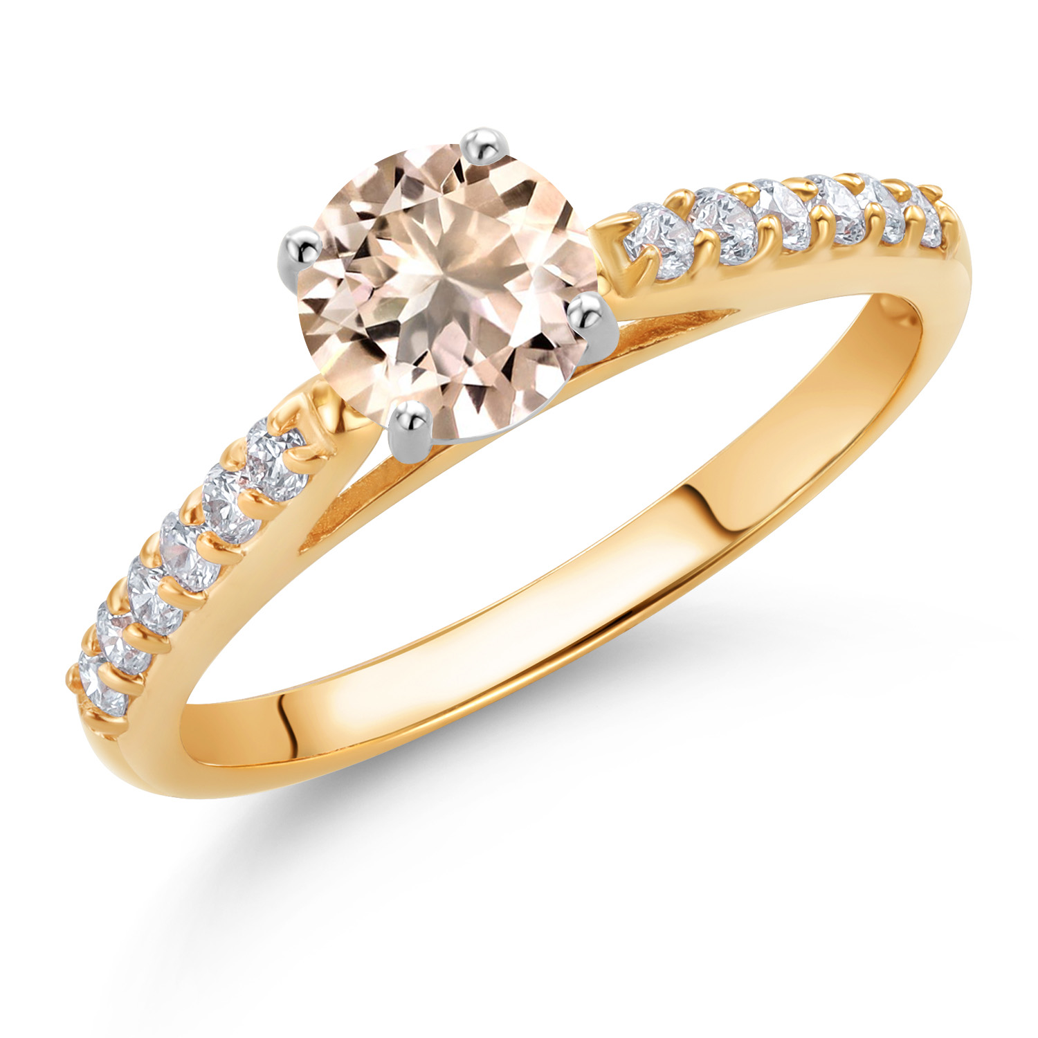 10K Yellow and White Gold Amethyst and White Lab Grown Diamond Engagement - Picture 42 of 72