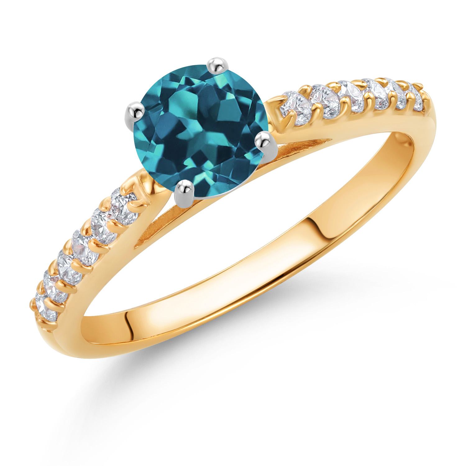 10K Yellow and White Gold Amethyst and White Lab Grown Diamond Engagement - Picture 30 of 72