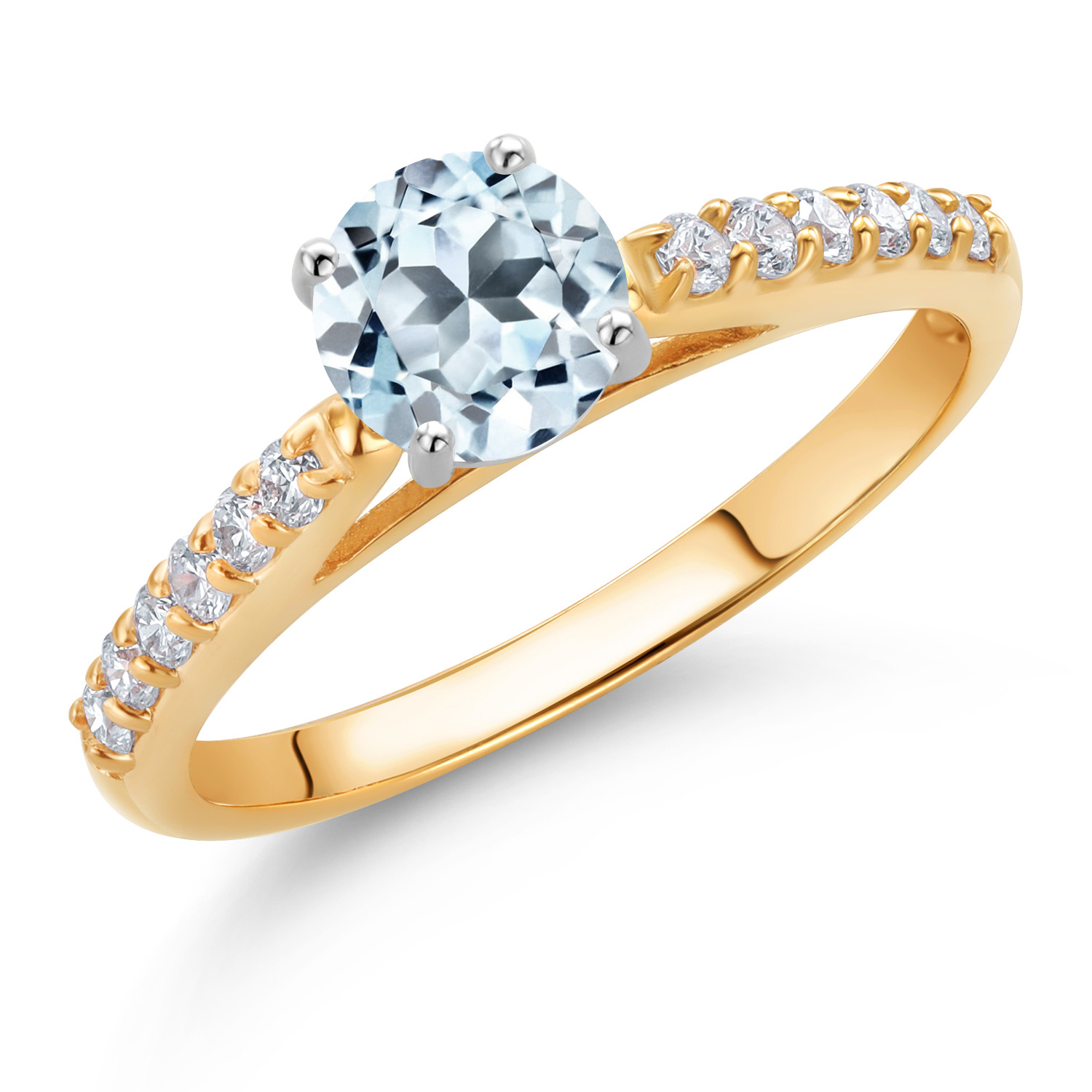 10K Yellow and White Gold Amethyst and White Lab Grown Diamond Engagement - Picture 58 of 72