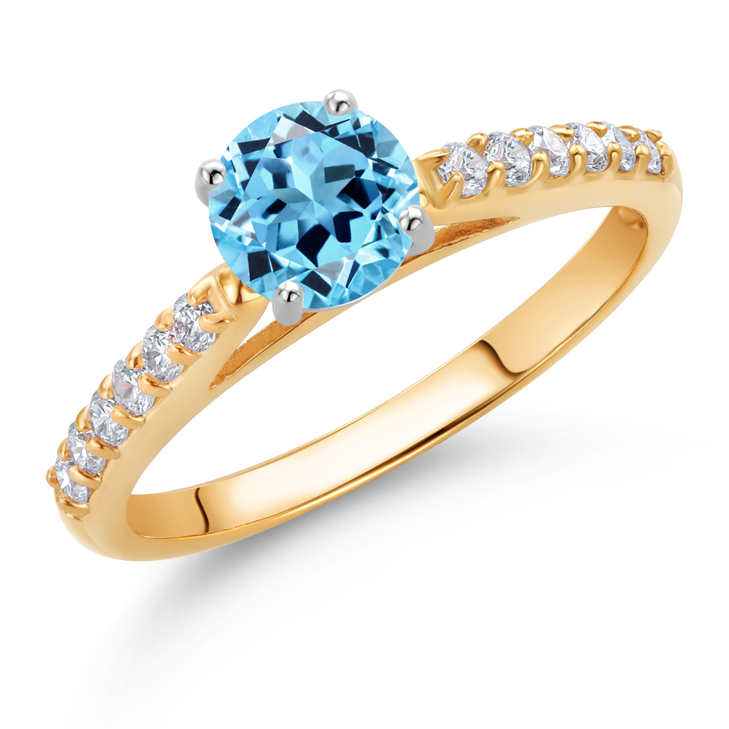 10K Yellow and White Gold Amethyst and White Lab Grown Diamond Engagement - Picture 62 of 72