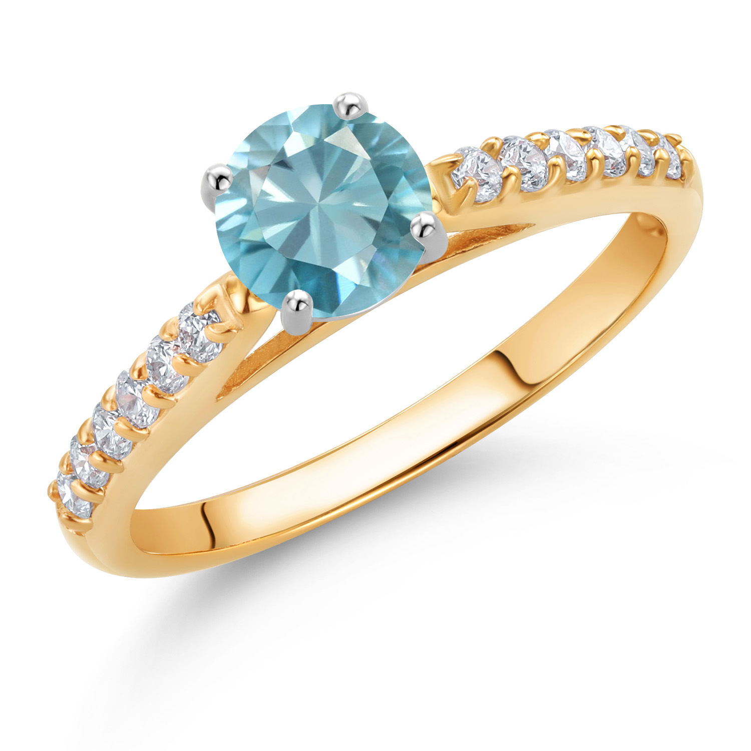 10K Yellow and White Gold Amethyst and White Lab Grown Diamond Engagement - Picture 10 of 72