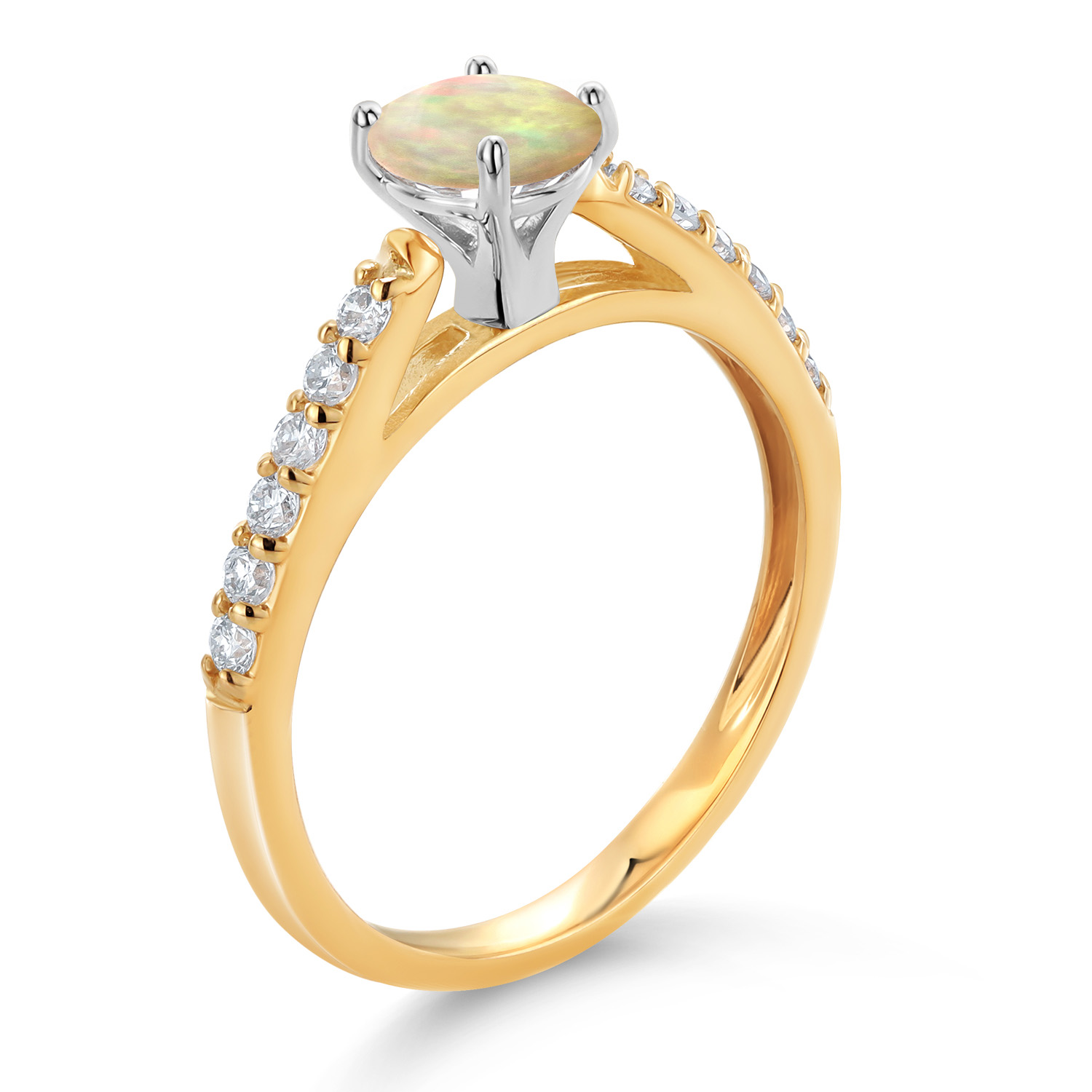 10K Yellow and White Gold Amethyst and White Lab Grown Diamond Engagement - Picture 67 of 72