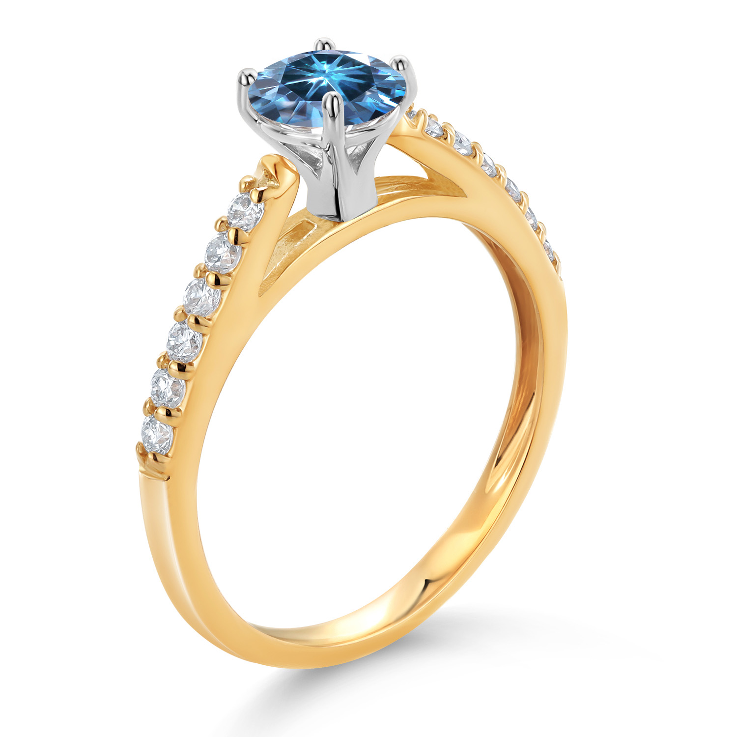 10K Yellow and White Gold Amethyst and White Lab Grown Diamond Engagement - Picture 47 of 72