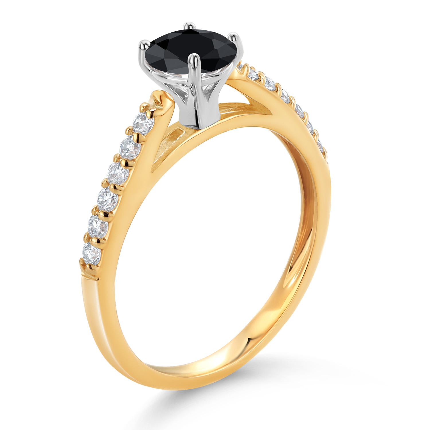 10K Yellow and White Gold Amethyst and White Lab Grown Diamond Engagement - Picture 7 of 72