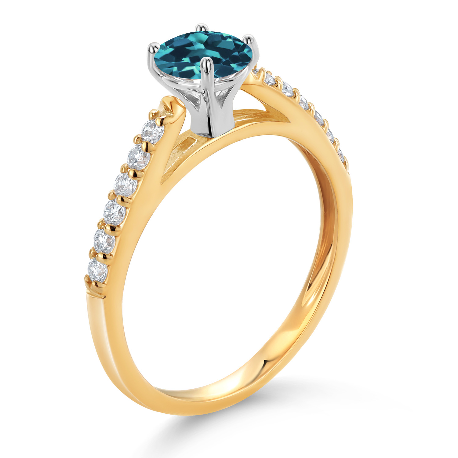 10K Yellow and White Gold Amethyst and White Lab Grown Diamond Engagement - Picture 31 of 72