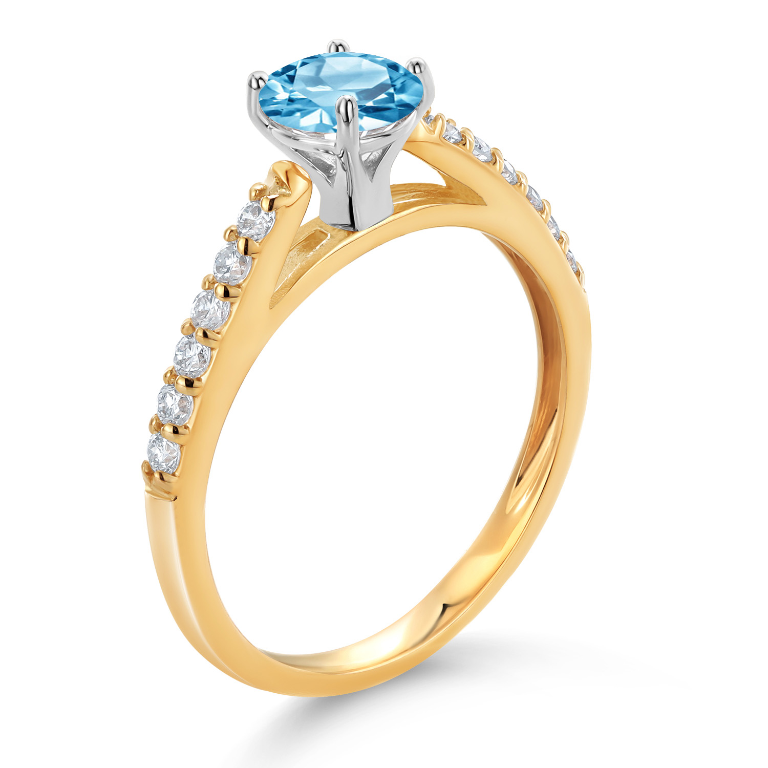 10K Yellow and White Gold Amethyst and White Lab Grown Diamond Engagement - Picture 63 of 72