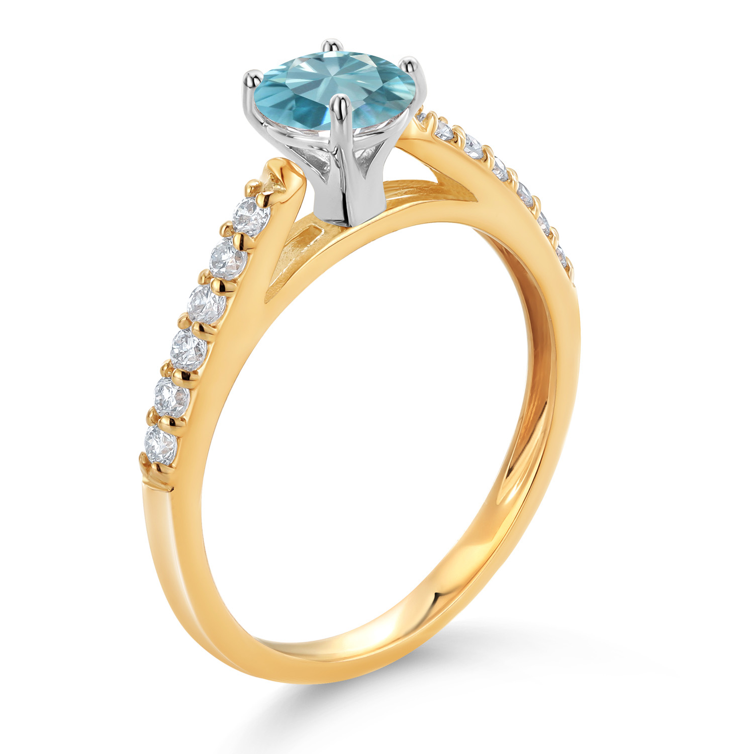 10K Yellow and White Gold Amethyst and White Lab Grown Diamond Engagement - Picture 11 of 72