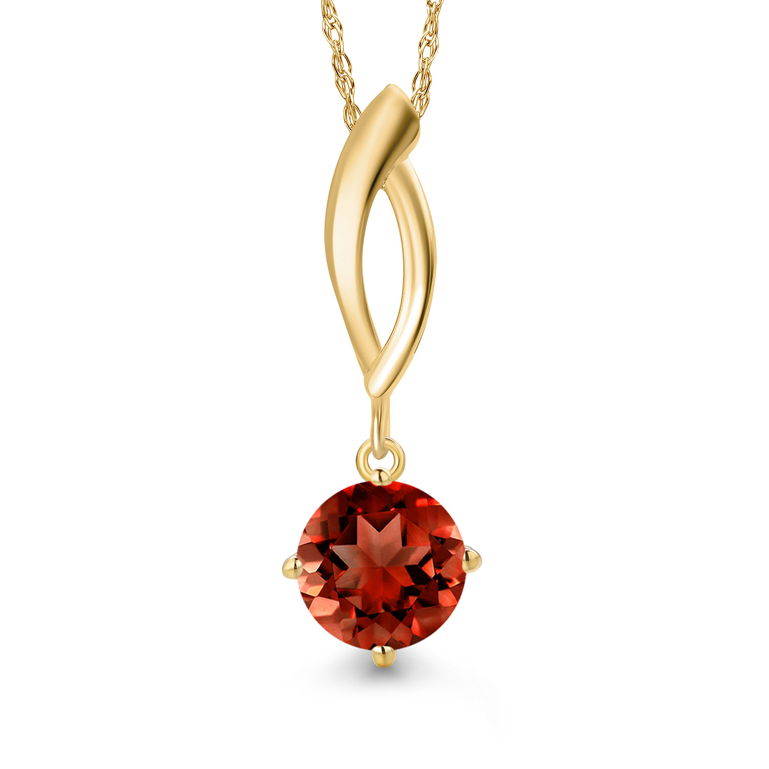 Infinity Drop Pendant Necklace for Women in 10K Yellow Gold | 6.5MM Round