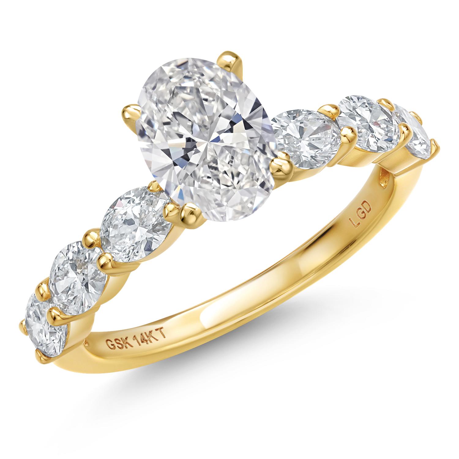 1.90 to 5.90 Cttw IGI Certified Lab Grown Diamond in 14K Yellow Gold Engagement