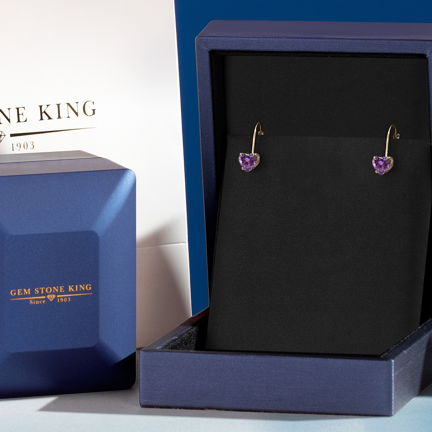 5MM Heart Shape Gemstone Birthstone Leverback Women Earrings In 14K Yellow Gold - Picture 54 of 157