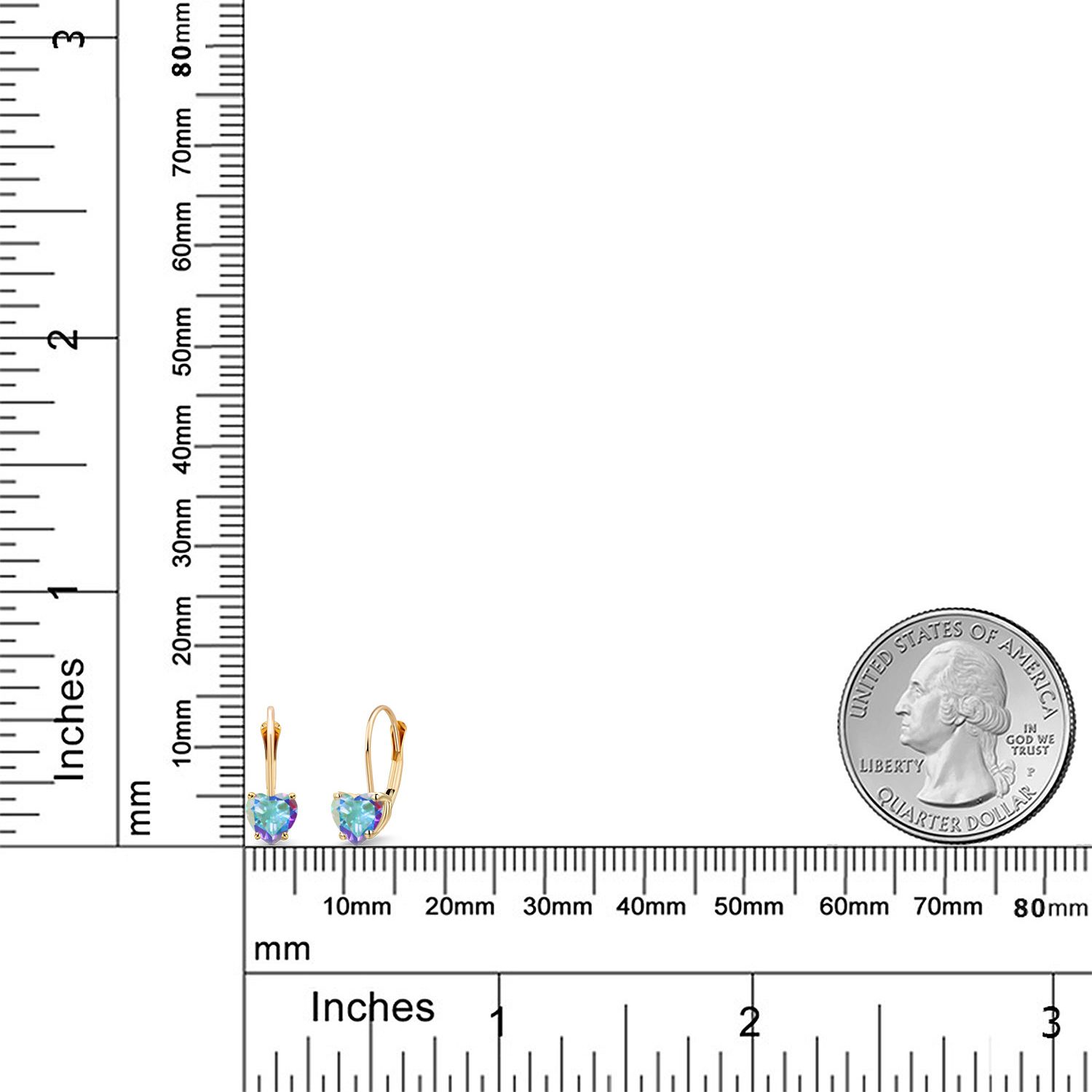 5MM Heart Shape Gemstone Birthstone Leverback Women Earrings In 14K Yellow Gold - Picture 85 of 157