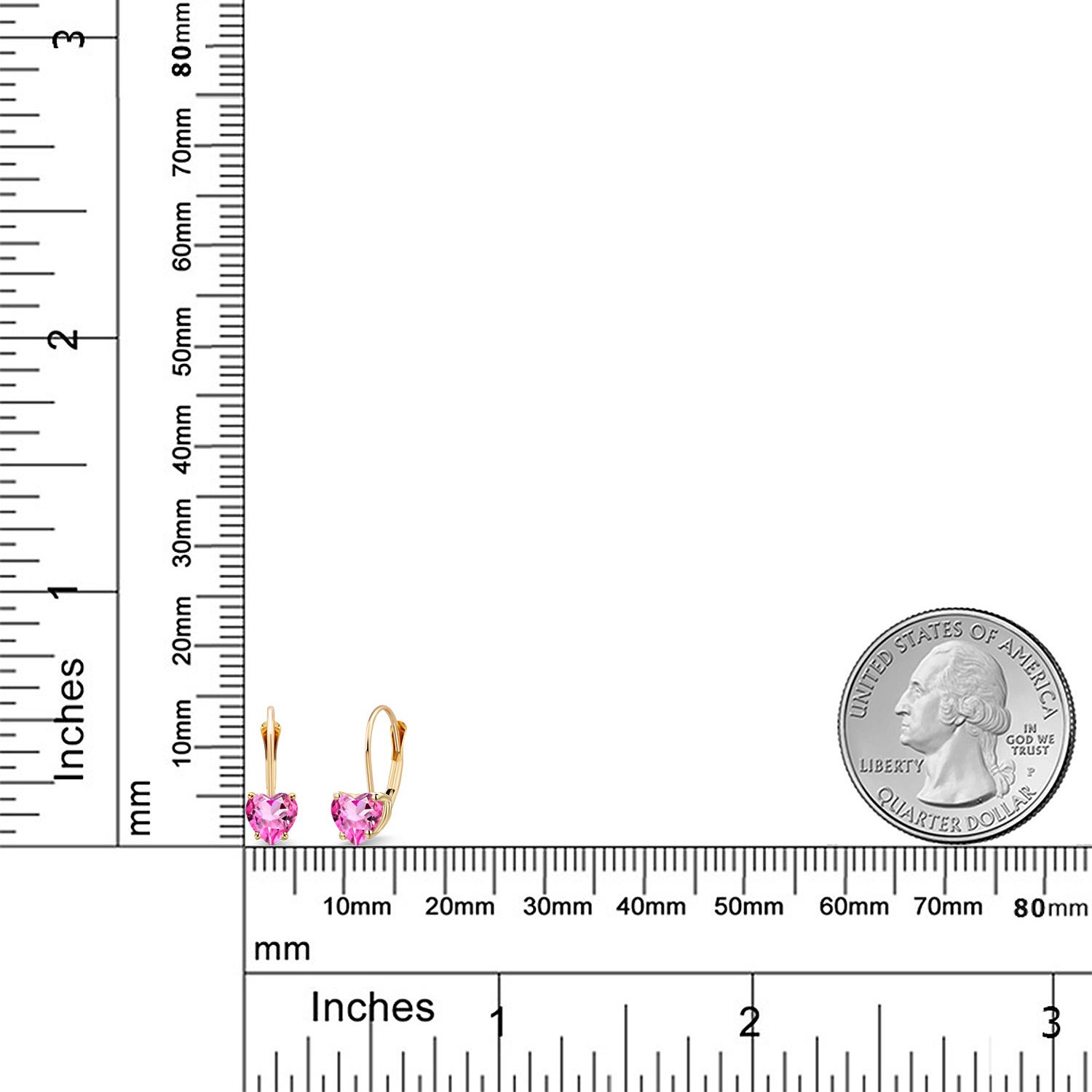 5MM Heart Shape Gemstone Birthstone Leverback Women Earrings In 14K Yellow Gold - Picture 121 of 157