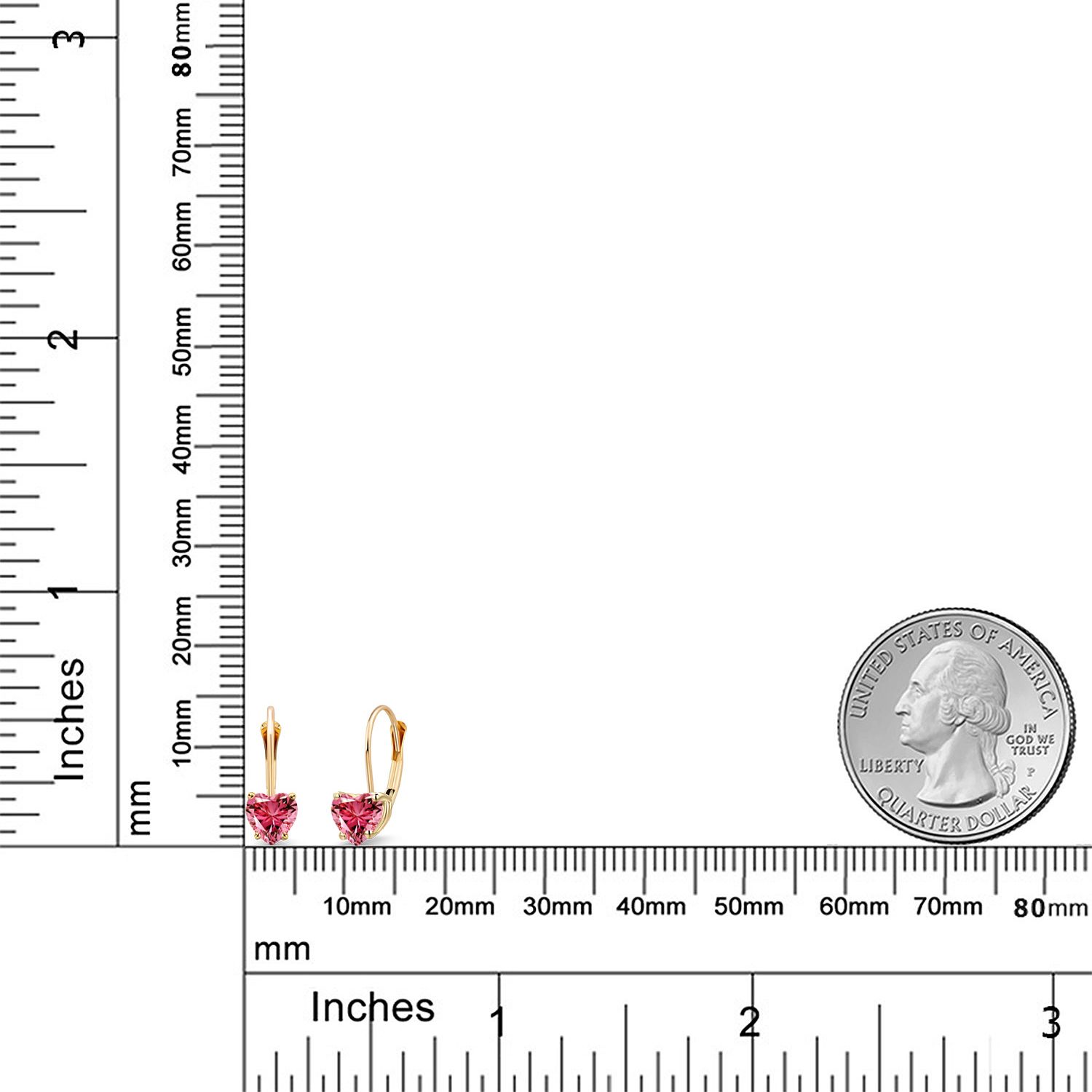 5MM Heart Shape Gemstone Birthstone Leverback Women Earrings In 14K Yellow Gold - Picture 49 of 157