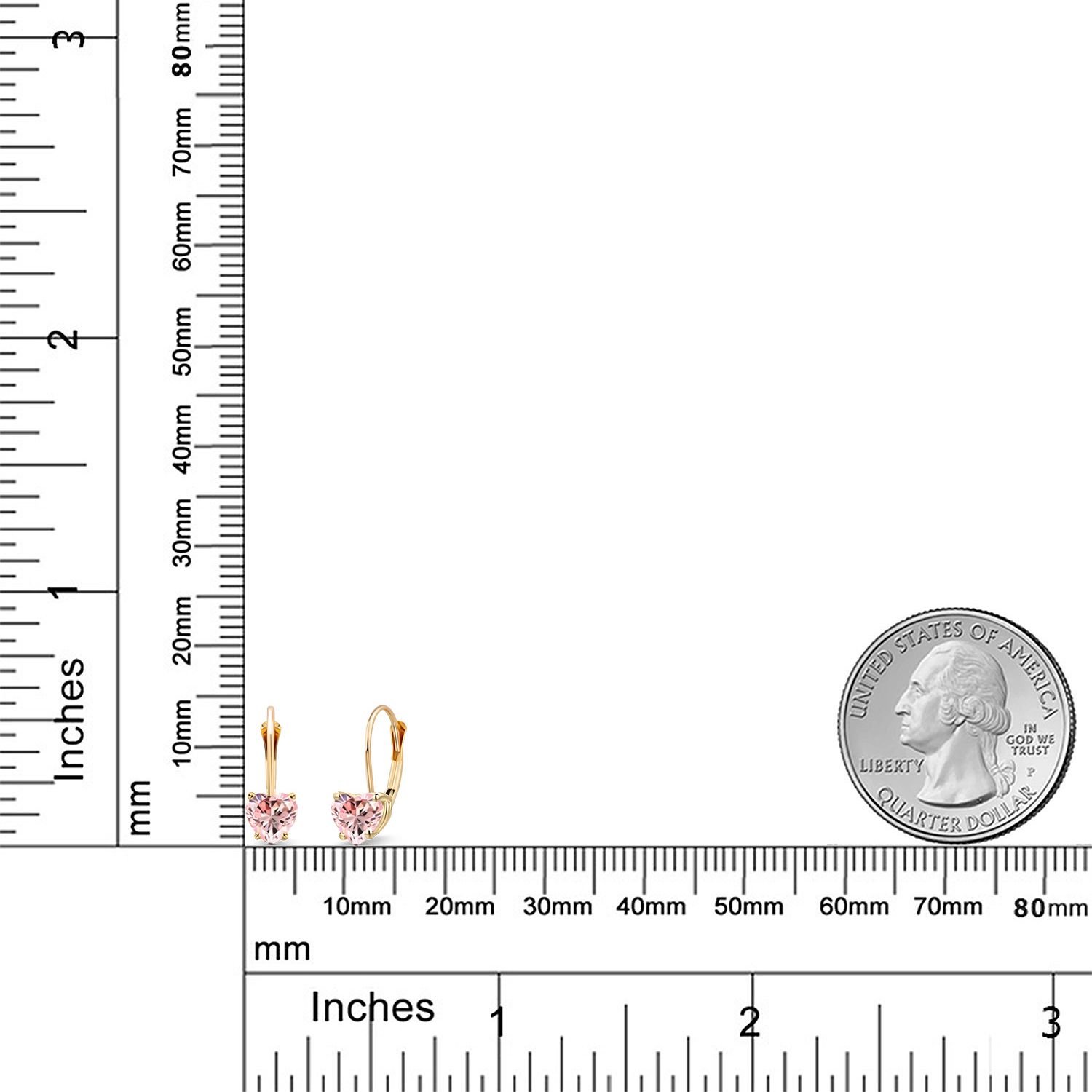 5MM Heart Shape Gemstone Birthstone Leverback Women Earrings In 14K Yellow Gold - Picture 91 of 157