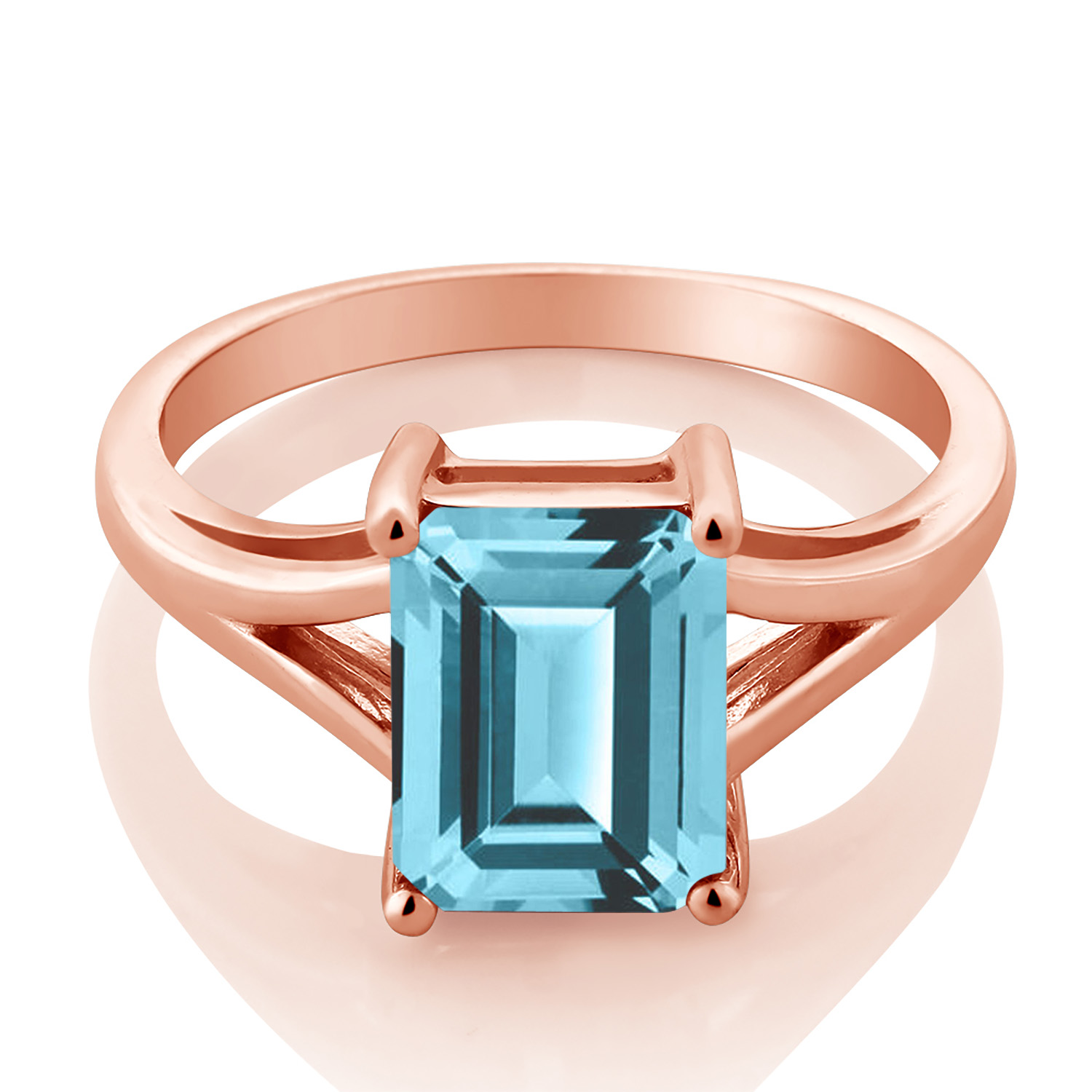 18K Rose Gold Plated Silver Gemstone Birthstone Solitaire Engagement Ring for - Picture 6 of 24