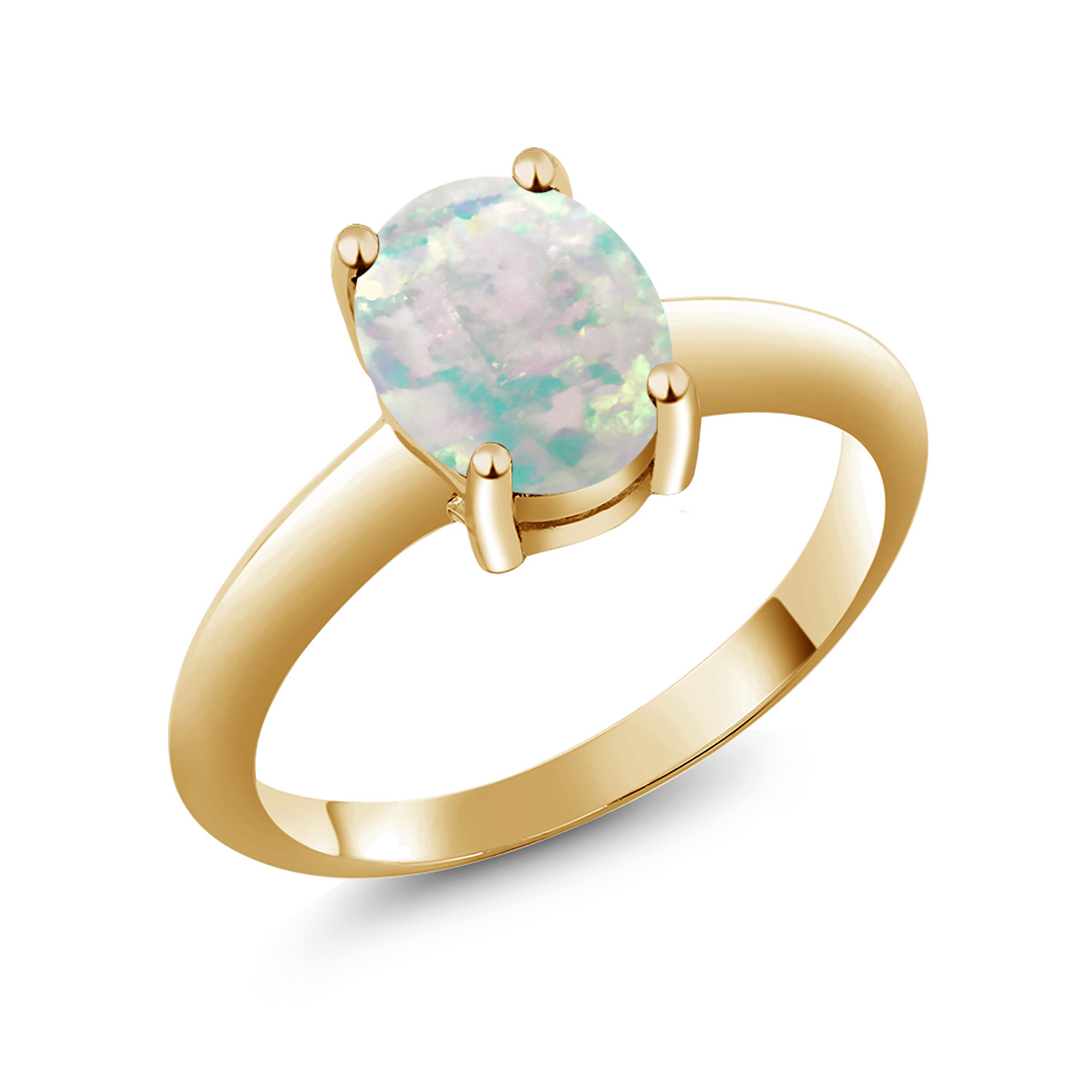 18K Yellow Gold Plated Silver Green Turquoise Solitaire Engagement Ring For - Picture 32 of 39