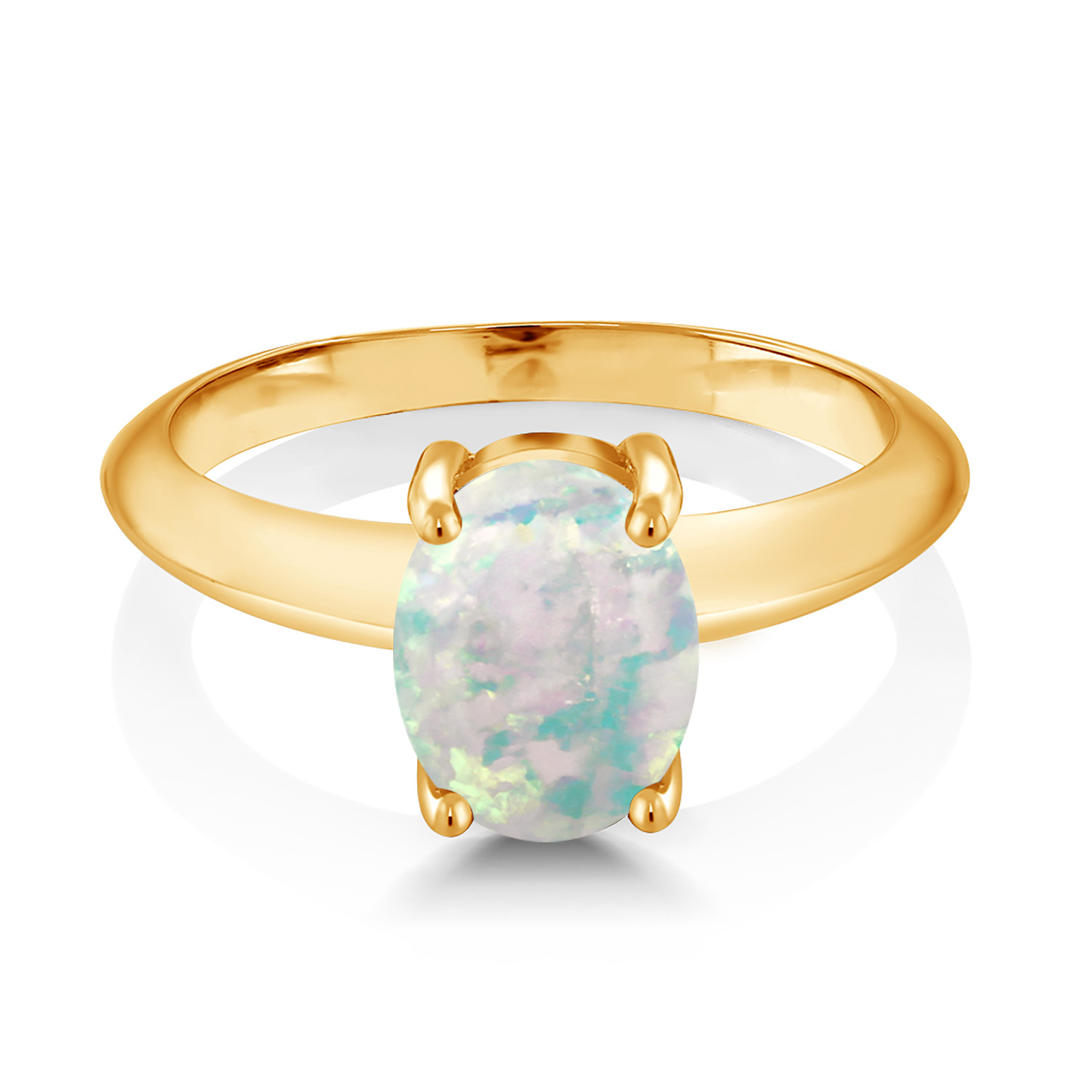 18K Yellow Gold Plated Silver Green Turquoise Solitaire Engagement Ring For - Picture 33 of 39