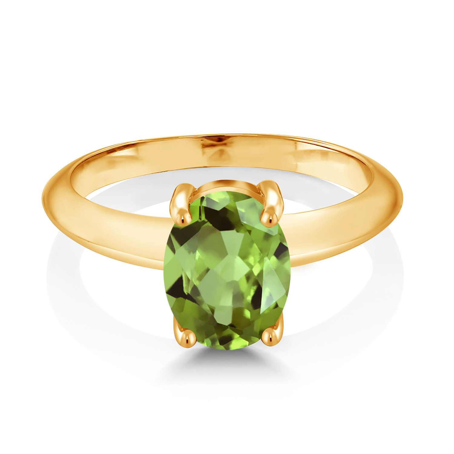 18K Yellow Gold Plated Silver Green Turquoise Solitaire Engagement Ring For - Picture 18 of 39