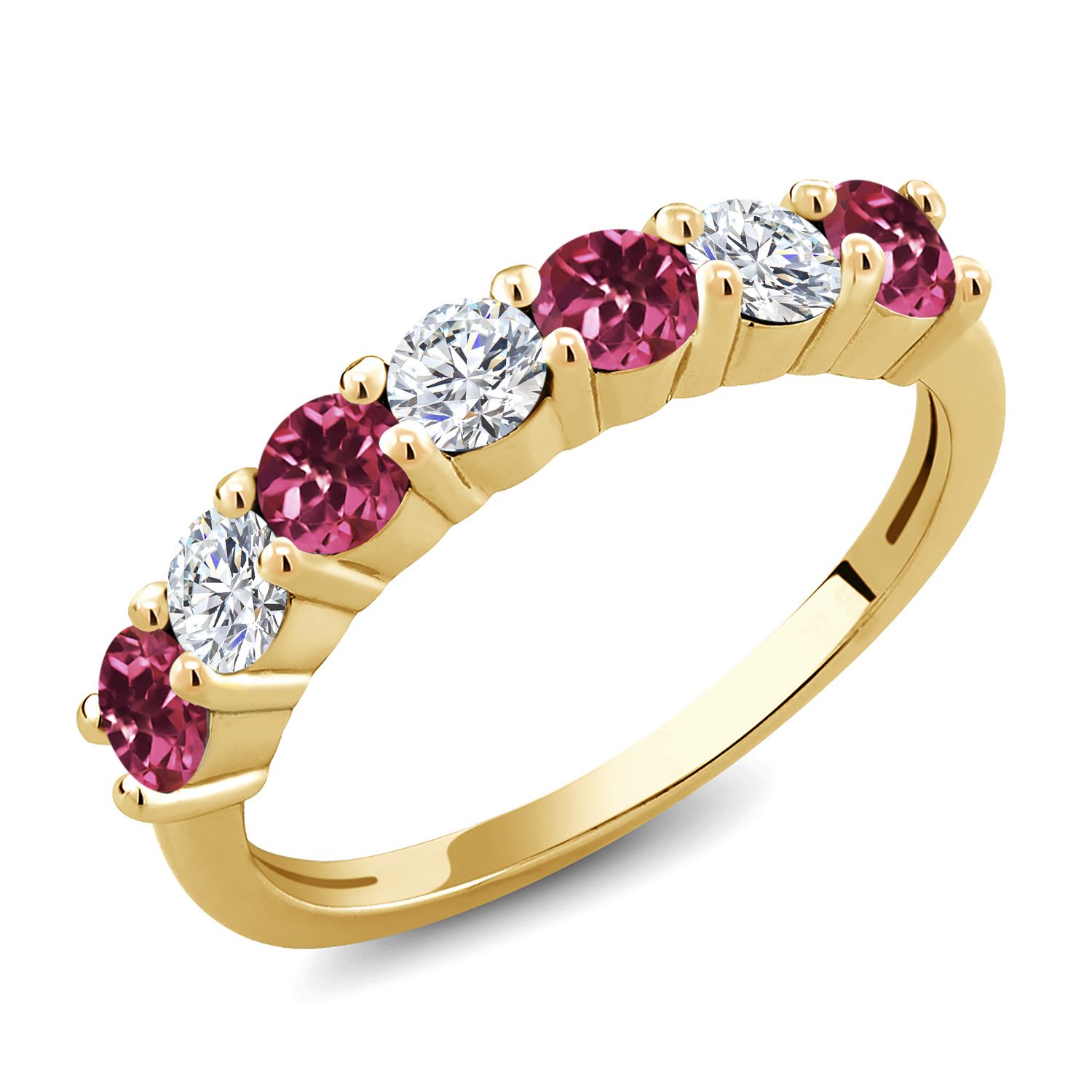 1.15 Ct Purple Amethyst G/H Lab Grown Diamond 18K Yellow Gold Plated Silver Ring - Picture 21 of 44