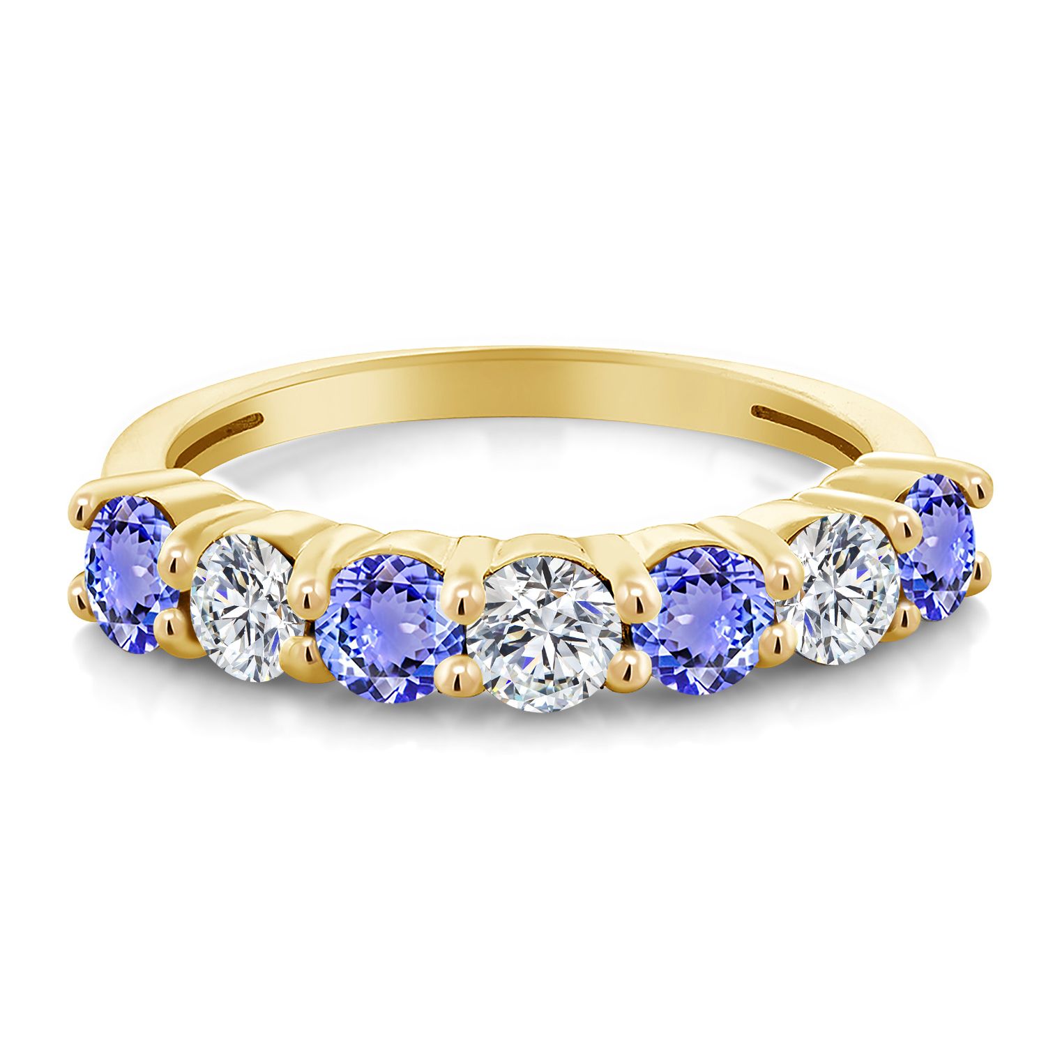 1.15 Ct Purple Amethyst G/H Lab Grown Diamond 18K Yellow Gold Plated Silver Ring - Picture 10 of 44