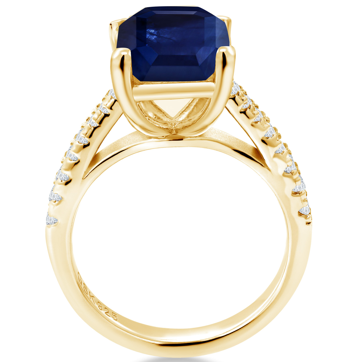 3.16 Cttw Green Prasiolite and White Created Sapphire 18K Yellow Gold Plated - Picture 16 of 67