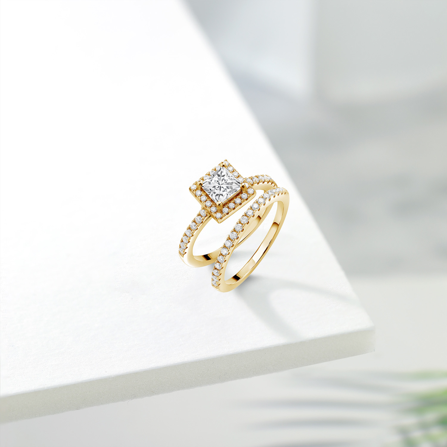 18K Yellow Gold Plated Silver Ring Garnet Moissanite 0.56ct DEW - Picture 9 of 25