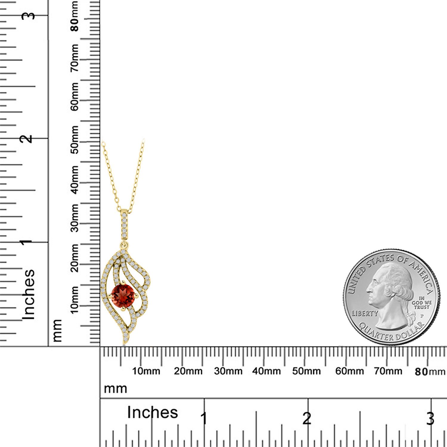 Sterling Silver Birthstone Pendant Necklace For Women - Triple Gemstone With Floral Halo, 18" Chain - View #11