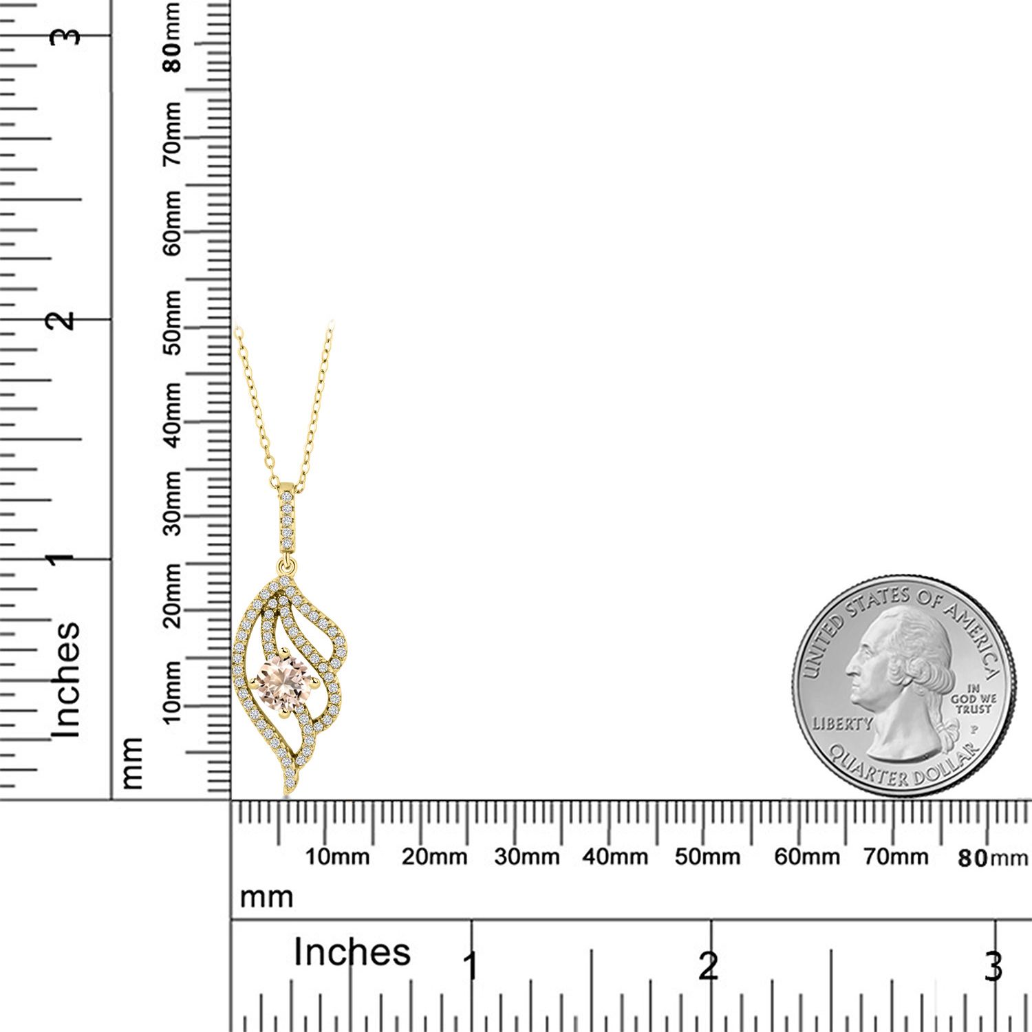 Sterling Silver Birthstone Pendant Necklace For Women - Triple Gemstone With Floral Halo, 18" Chain - View #12