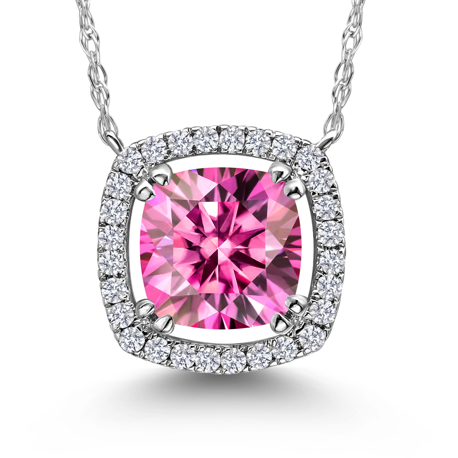 10K White Gold G/H Lab Grown Diamond Necklace Set with Moissanite (1.31 Cttw) - Picture 55 of 96