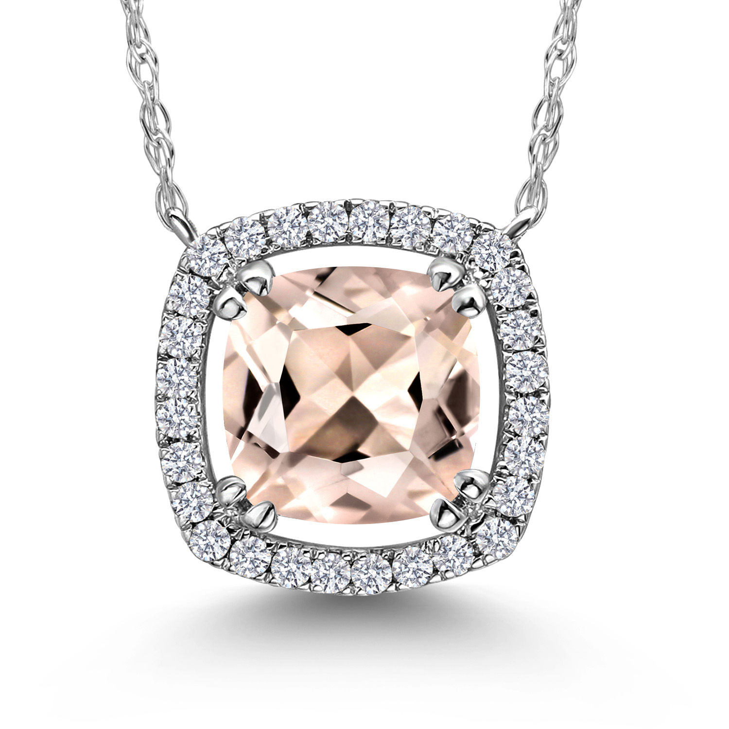 10K White Gold G/H Lab Grown Diamond Necklace Set with Moissanite (1.31 Cttw) - Picture 43 of 96