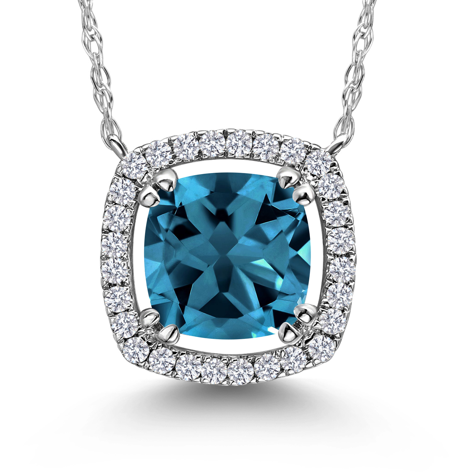 10K White Gold G/H Lab Grown Diamond Necklace Set with Moissanite (1.31 Cttw) - Picture 31 of 96