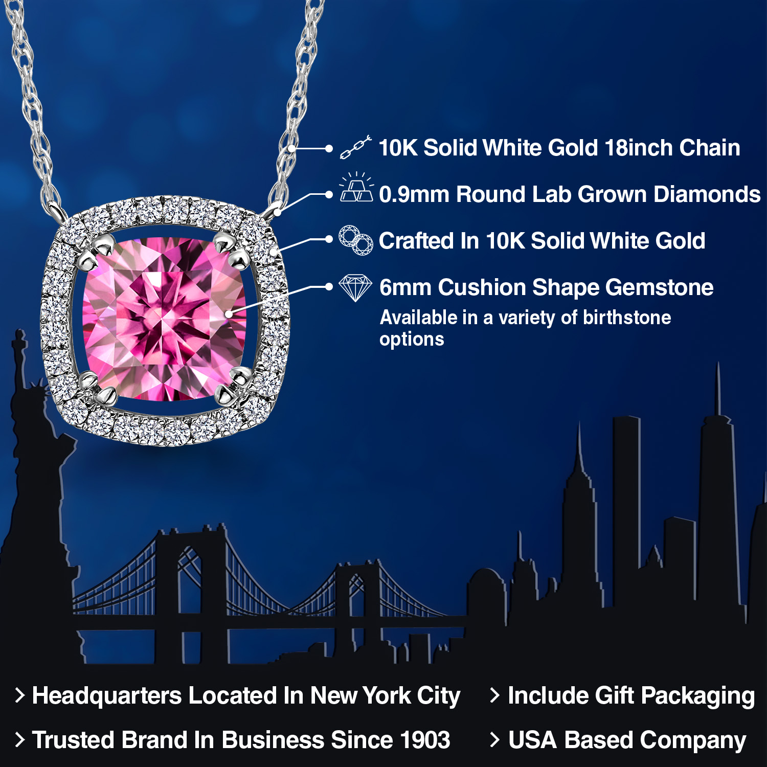 10K White Gold G/H Lab Grown Diamond Necklace Set with Moissanite (1.31 Cttw) - Picture 56 of 96