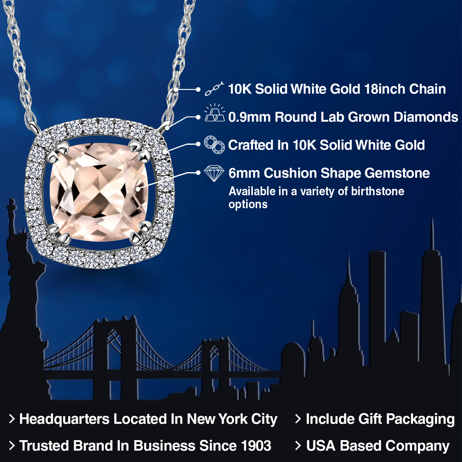 10K White Gold G/H Lab Grown Diamond Necklace Set with Moissanite (1.31 Cttw) - Picture 44 of 96